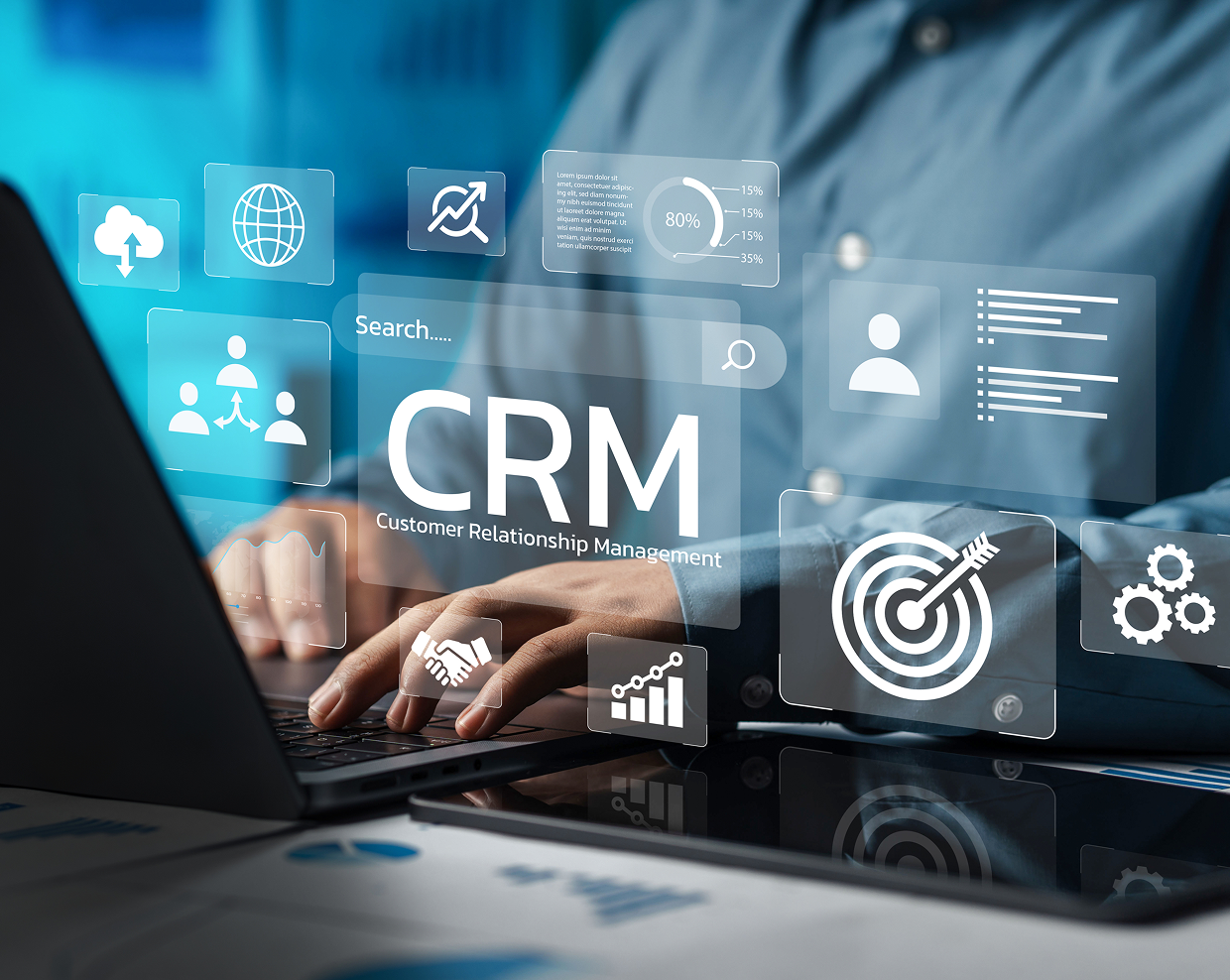 Digital CRM tools and user interface